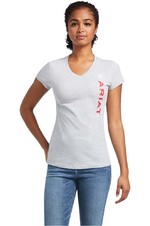2022 Ariat Womens Vertical Logo Short Sleeve Top 10039205 - Grey